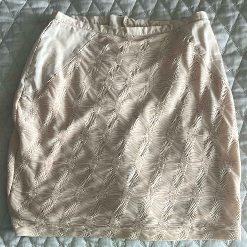 Beige mini skirt